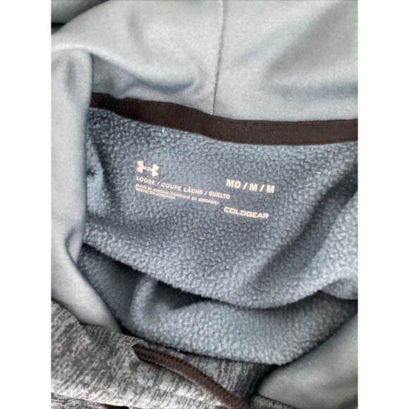 Under Armour ColdGear Loose Blue Black Pullover Hoodie Men's Size Medium - Picture 7 of 8